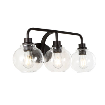 Sandrine Iron/Seeded Glass Cottage Rustic LED Vanity Light